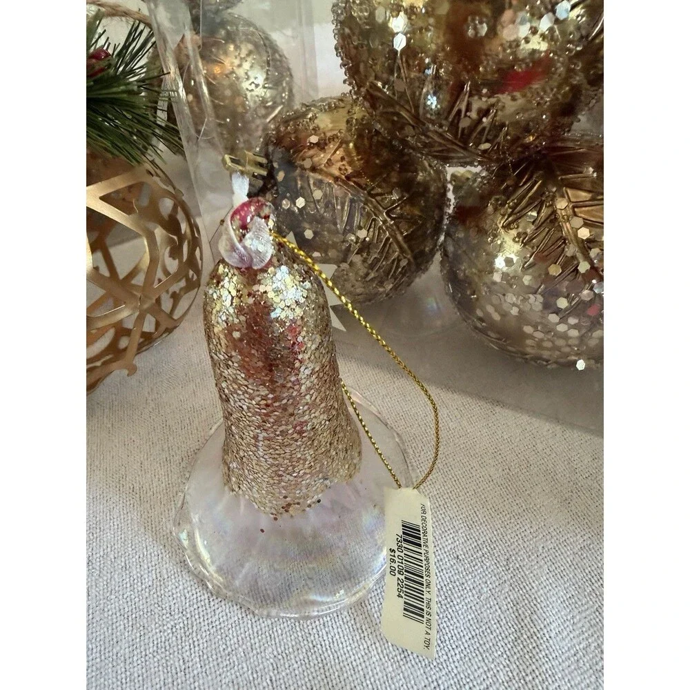 Christmas Hanging Ornaments Gold Black Silver Bauble Bell Star $5.50 ea $100 all